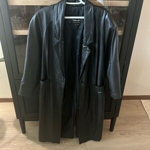 Wilsons Leather Black Trench Coat